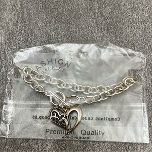 Silver Heart Charm Bracelet